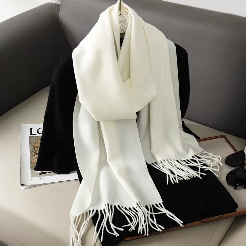 New 62 Color Winter Scarf for Women Long Warm Cashmere Scarves Hijab Solid Lady Shawl Wrap Female Pashmina Bandana Head Scarfs