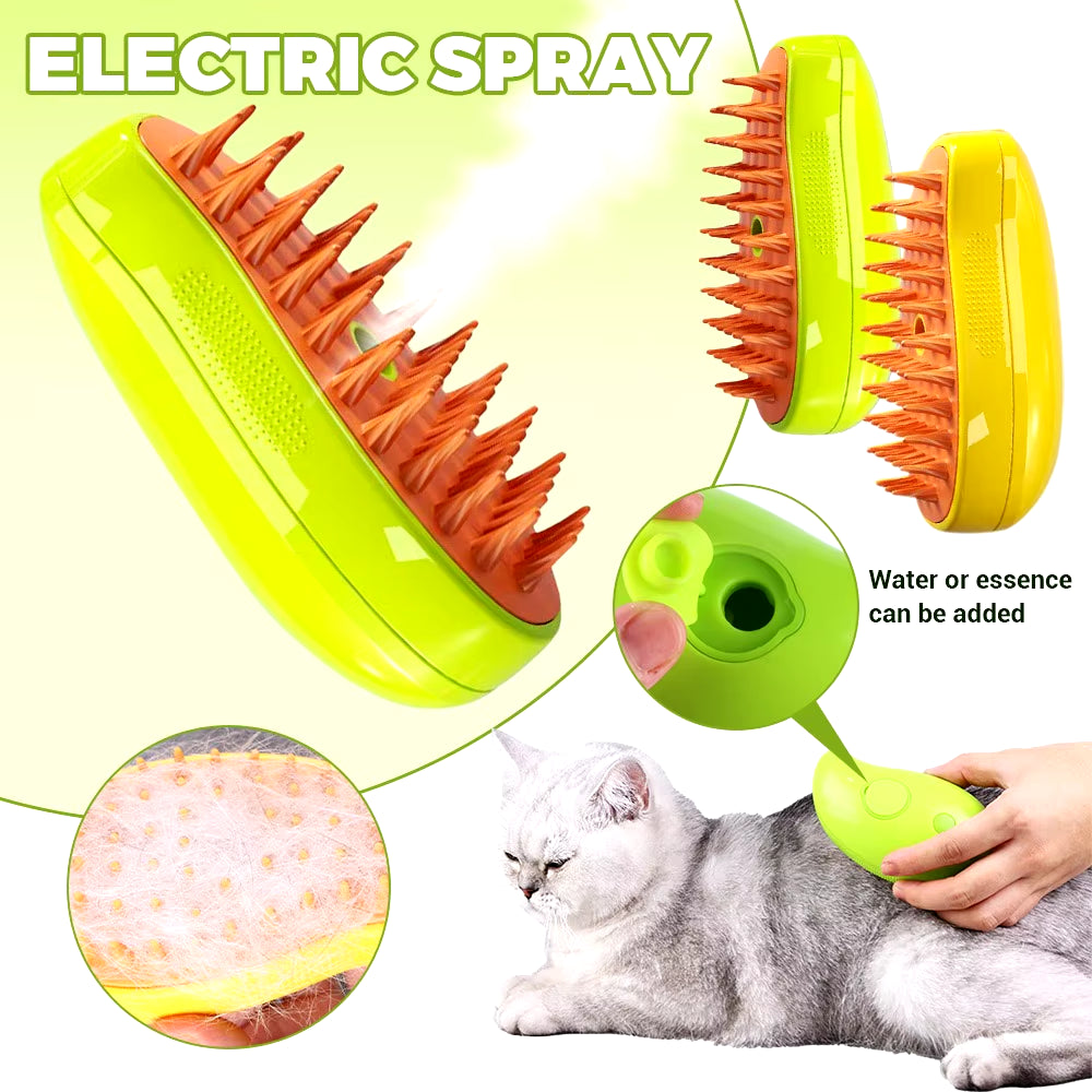 Cat Dog Steamy Brush Steam Brush Electric Sprayer for Massage Pet Grooming Tool Shedding 3 in 1 Electric Sprays Massage Combs