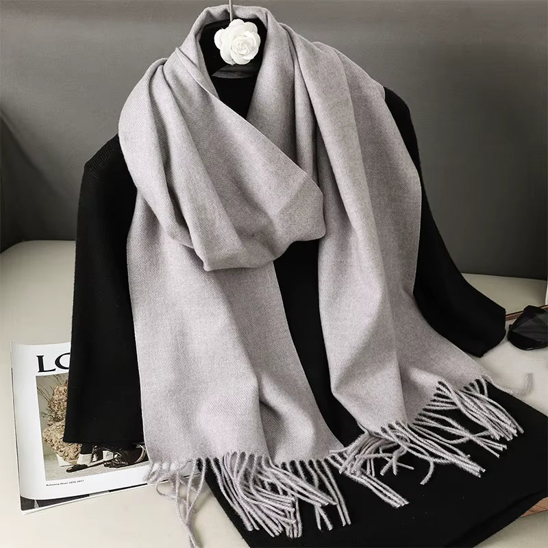 New 62 Color Winter Scarf for Women Long Warm Cashmere Scarves Hijab Solid Lady Shawl Wrap Female Pashmina Bandana Head Scarfs