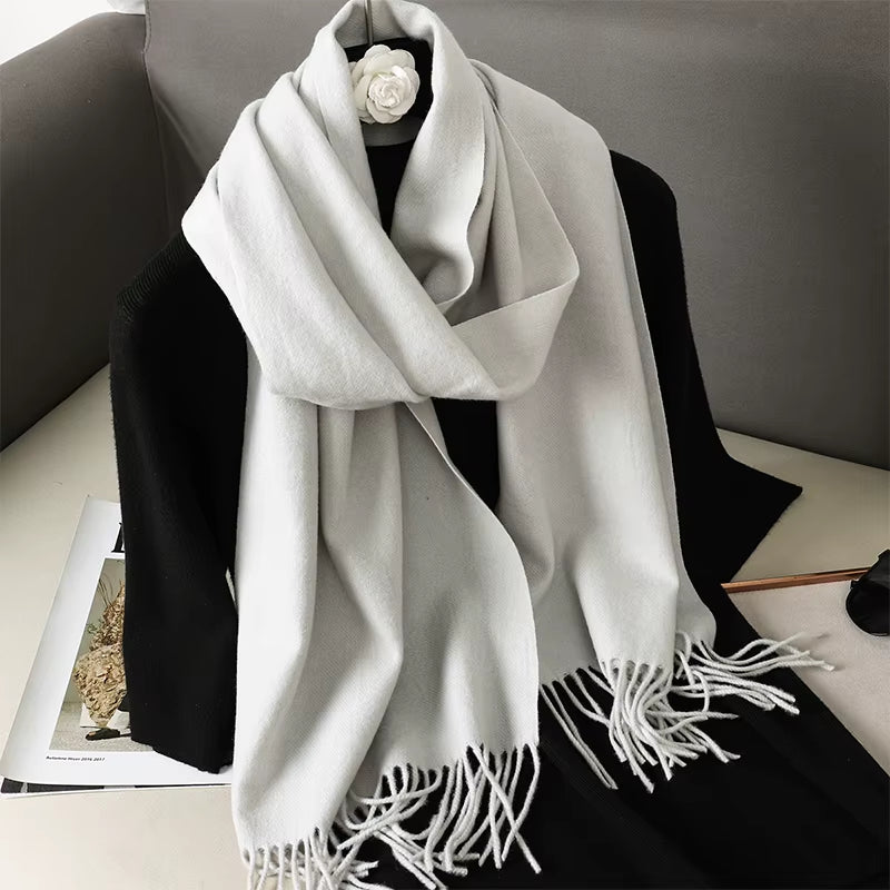 New 62 Color Winter Scarf for Women Long Warm Cashmere Scarves Hijab Solid Lady Shawl Wrap Female Pashmina Bandana Head Scarfs