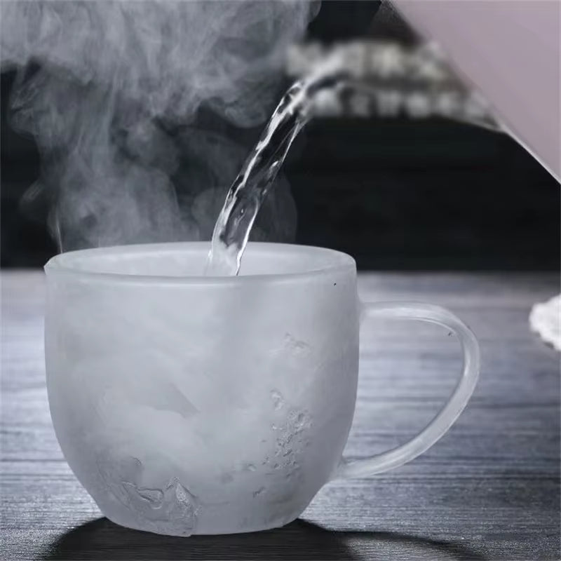 High Borosilicate Glass Double Wall Mug - 150-350ml Heat Resistant Coffee and Milk Cup with Handle, Clear Design, Ideal Gift