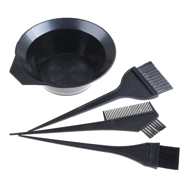 4Pcs Hair Color Dye Bowl Comb Brushes Tool Kit Set Tint Coloring Dye Bowl Comb