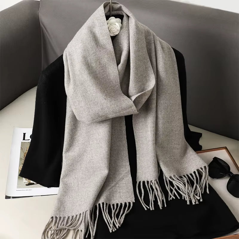 New 62 Color Winter Scarf for Women Long Warm Cashmere Scarves Hijab Solid Lady Shawl Wrap Female Pashmina Bandana Head Scarfs