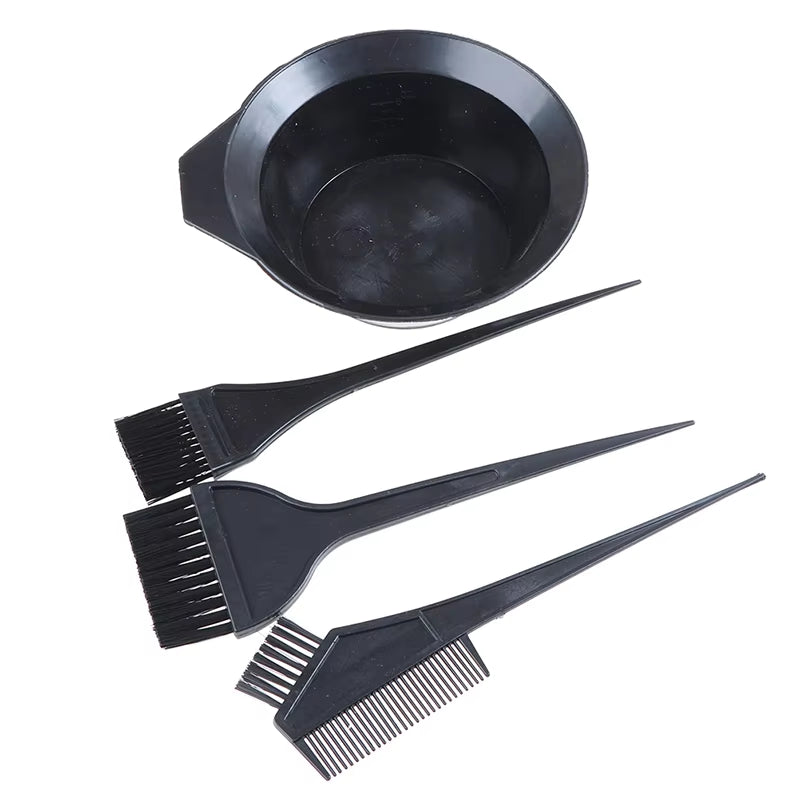 4Pcs Hair Color Dye Bowl Comb Brushes Tool Kit Set Tint Coloring Dye Bowl Comb