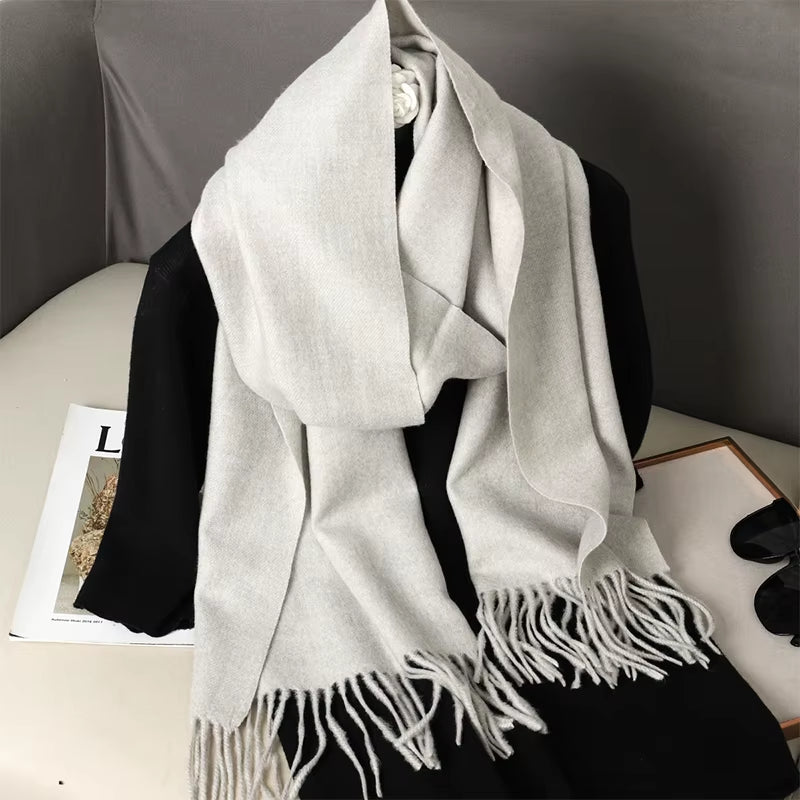 New 62 Color Winter Scarf for Women Long Warm Cashmere Scarves Hijab Solid Lady Shawl Wrap Female Pashmina Bandana Head Scarfs