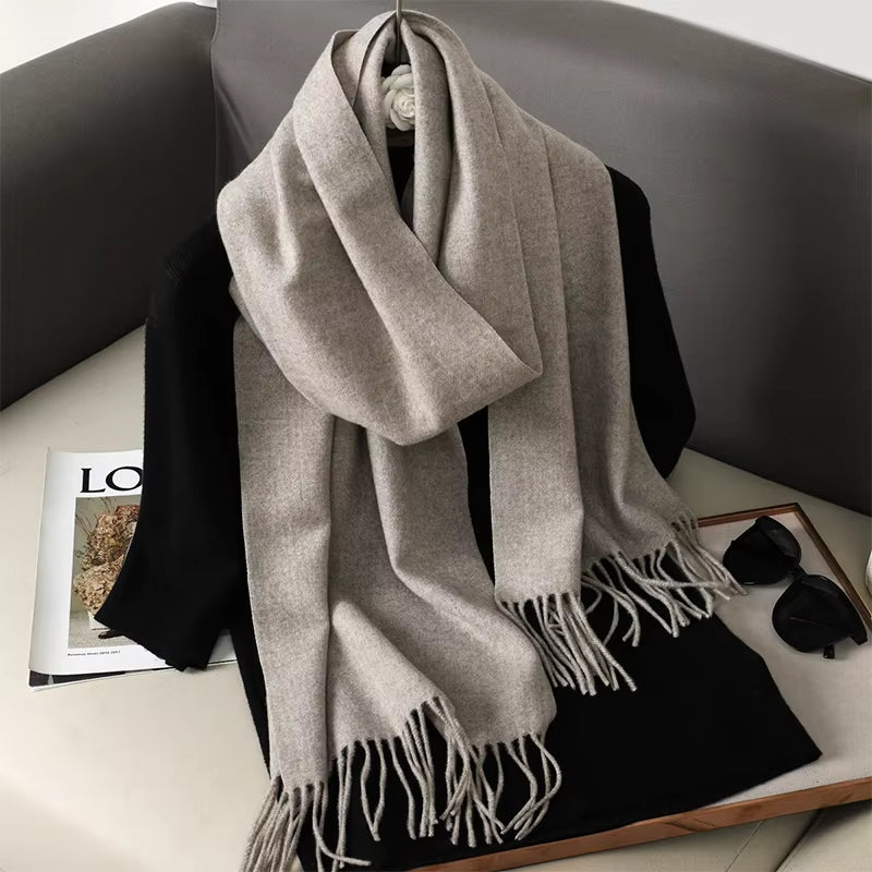 New 62 Color Winter Scarf for Women Long Warm Cashmere Scarves Hijab Solid Lady Shawl Wrap Female Pashmina Bandana Head Scarfs